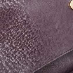 Dolce & Gabbana Burgundy Leather Small Miss Sicily Top Handle Bag