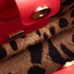 Pre Owned Dolce & Gabbana Coral Pink Leather Miss Sicily Tote