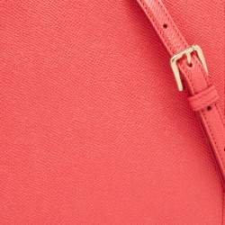 Pre Owned Dolce & Gabbana Coral Pink Leather Miss Sicily Tote