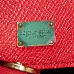 Pre Owned Dolce & Gabbana Coral Pink Leather Miss Sicily Tote