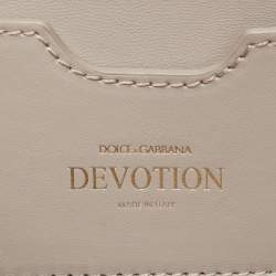 Pre Owned Dolce & Gabbana Taupe Quilted Nappa Leather Large Devotion Shoulder Bag