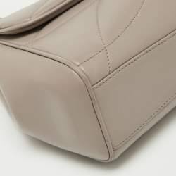 Pre Owned Dolce & Gabbana Taupe Quilted Nappa Leather Large Devotion Shoulder Bag