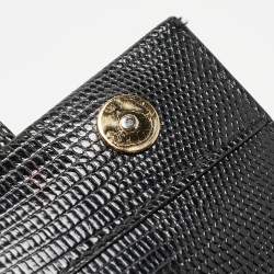 Pre Owned Dolce & Gabbana Black Lizard Embossed Leather Mini DG Millennials Crossbody Bag