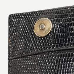 Pre Owned Dolce & Gabbana Black Lizard Embossed Leather Mini DG Millennials Crossbody Bag