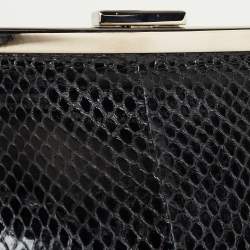 Dolce & Gabbana Black Snakeskin Frame Chain Clutch