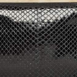Dolce & Gabbana Black Snakeskin Frame Chain Clutch