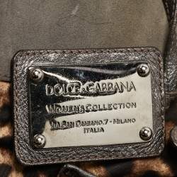 Pre Owned Dolce & Gabbana Grey Suede Miss Pocket Tote