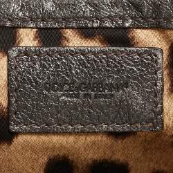 Pre Owned Dolce & Gabbana Grey Suede Miss Pocket Tote
