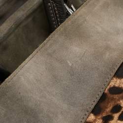 Pre Owned Dolce & Gabbana Grey Suede Miss Pocket Tote