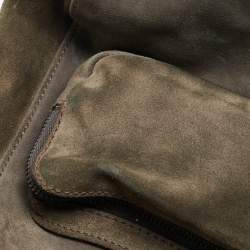 Pre Owned Dolce & Gabbana Grey Suede Miss Pocket Tote
