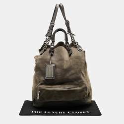 Pre Owned Dolce & Gabbana Grey Suede Miss Pocket Tote
