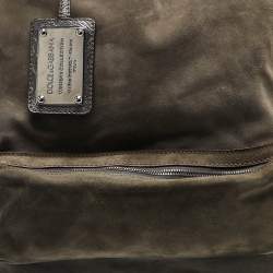 Pre Owned Dolce & Gabbana Grey Suede Miss Pocket Tote