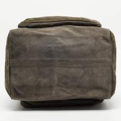 Pre Owned Dolce & Gabbana Grey Suede Miss Pocket Tote