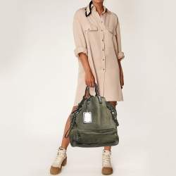 Pre Owned Dolce & Gabbana Grey Suede Miss Pocket Tote