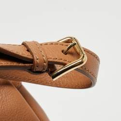 Pre Owned Dolce & Gabbana Brown Leather Large Miss Sicily Top Handle Bag