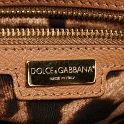 Pre Owned Dolce & Gabbana Brown Leather Large Miss Sicily Top Handle Bag