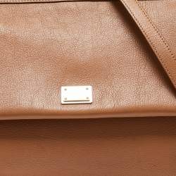 Pre Owned Dolce & Gabbana Brown Leather Large Miss Sicily Top Handle Bag