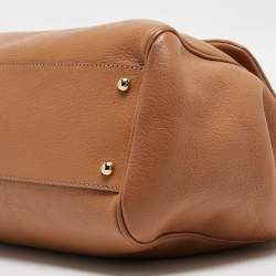 Pre Owned Dolce & Gabbana Brown Leather Large Miss Sicily Top Handle Bag