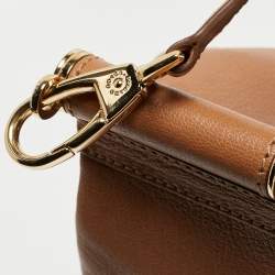 Pre Owned Dolce & Gabbana Brown Leather Large Miss Sicily Top Handle Bag