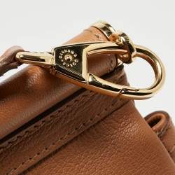 Pre Owned Dolce & Gabbana Brown Leather Large Miss Sicily Top Handle Bag