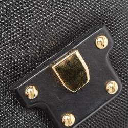 Pre Owned Dolce & Gabbana Black Lizard Embossed Leather Lucia Medium Shoulder Bag