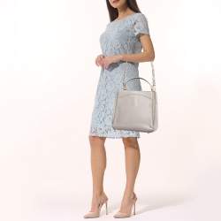 Pre Owned Dolce & Gabbana Grey Leather Top Handle Bag