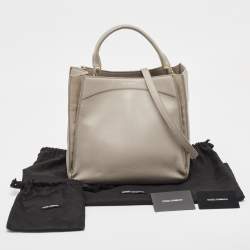 Pre Owned Dolce & Gabbana Grey Leather Top Handle Bag