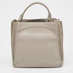 Pre Owned Dolce & Gabbana Grey Leather Top Handle Bag