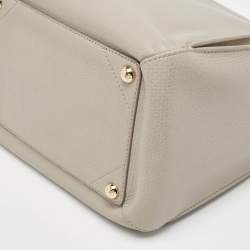 Pre Owned Dolce & Gabbana Grey Leather Top Handle Bag