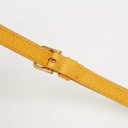 Pre Owned Dolce & Gabbana Yellow Leather Medium Miss Sicily Top Handle Bag