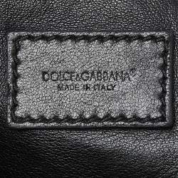 Pre Owned Dolce & Gabbana Black Mesh and Leather Open Tote