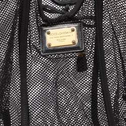 Pre Owned Dolce & Gabbana Black Mesh and Leather Open Tote