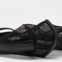Pre Owned Dolce & Gabbana Black Mesh and Leather Open Tote
