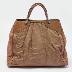 Pre Owned Dolce & Gabbana Metallic Pleated Leather Miss Brooke Bag