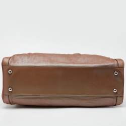 Pre Owned Dolce & Gabbana Metallic Pleated Leather Miss Brooke Bag