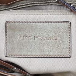 Pre Owned Dolce & Gabbana Metallic Pleated Leather Miss Brooke Bag