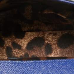 Pre Owned Dolce & Gabbana Blue Leather Small Miss Sicily Top Handle Bag