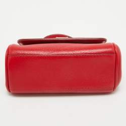 Dolce & Gabbana Red Leather Mini Miss Sicily Top Handle Bag