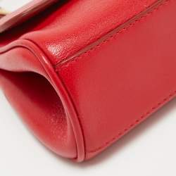 Dolce & Gabbana Red Leather Mini Miss Sicily Top Handle Bag
