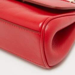 Dolce & Gabbana Red Leather Mini Miss Sicily Top Handle Bag