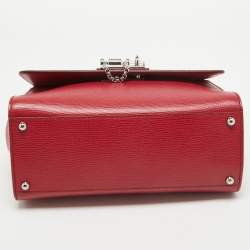 Pre Owned Dolce & Gabbana Red Leather Medium Miss Monica Top Handle Bag