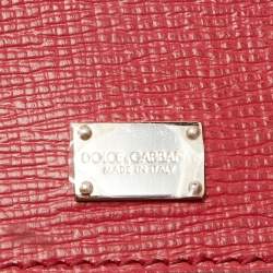 Pre Owned Dolce & Gabbana Red Leather Medium Miss Monica Top Handle Bag