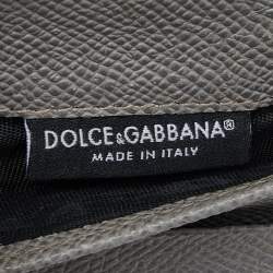 Dolce & Gabbana Grey Lizard Embossed Leather Trifold Wallet