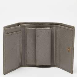 Dolce & Gabbana Grey Lizard Embossed Leather Trifold Wallet