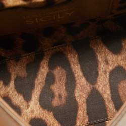 Pre Owned Dolce & Gabbana Brown Leather Small Miss Sicily Top Handle Bag