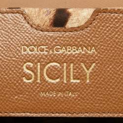 Pre Owned Dolce & Gabbana Brown Leather Small Miss Sicily Top Handle Bag