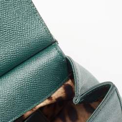 Pre Owned Dolce & Gabbana Green Leather Small Miss Sicily Top Handle Bag