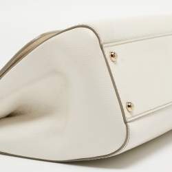 Pre Owned Dolce & Gabbana White Leather Medium Miss Sicily Handle Bag