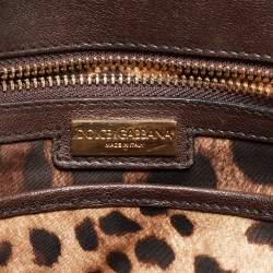 Pre Owned Dolce & Gabbana Multicolor Leather,Sequins and Python Large Miss Sicily Top Handle Bag