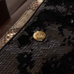 Pre Owned Dolce & Gabbana Multicolor Leather,Sequins and Python Large Miss Sicily Top Handle Bag